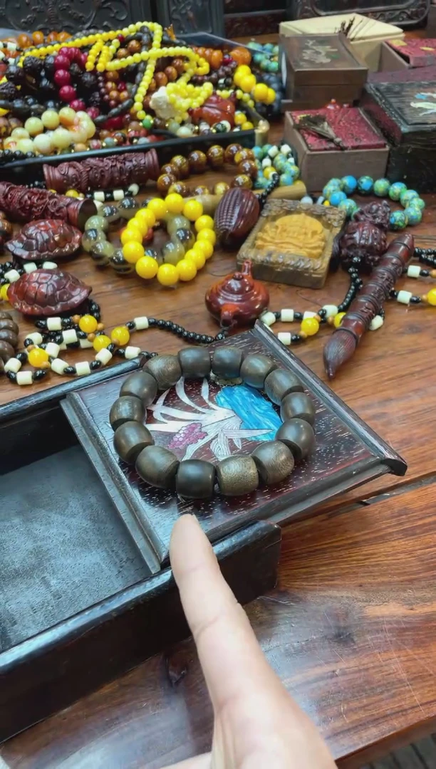 【闪购商品】木cx桶珠手串黑带方盒