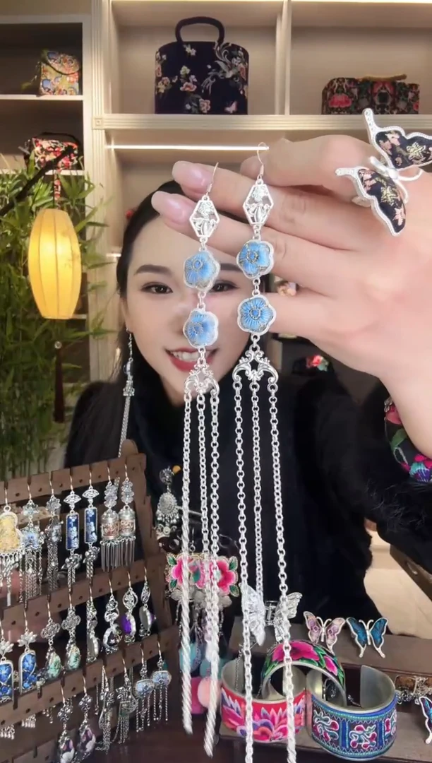 刺绣纯手工民族风耳环