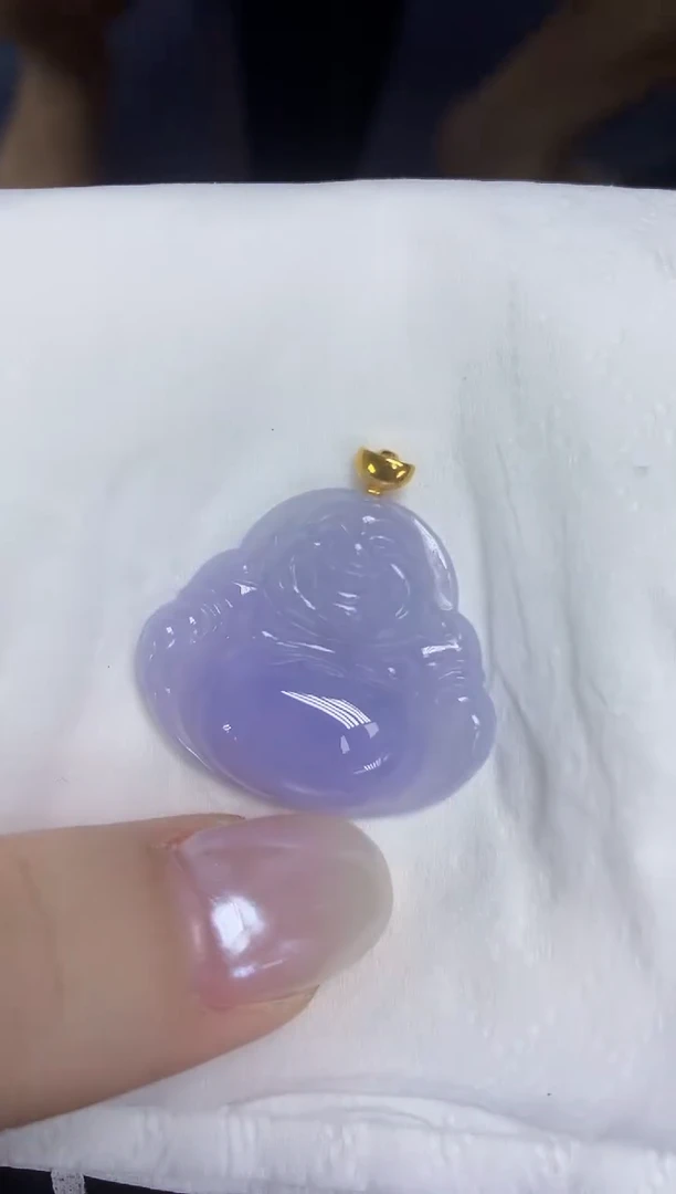 翡翠18K金镶嵌颈饰天然缅甸翡翠A货
