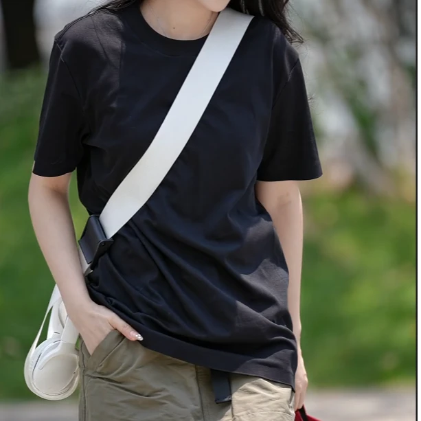 科里芙300g新疆长绒棉超重磅棉T恤男女同款时尚圆领T恤上衣纯棉