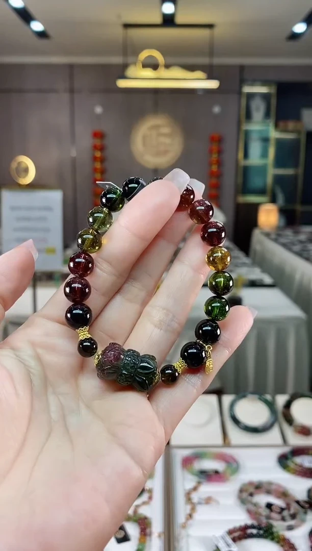 【闪购商品】碧玺单圈手串9mm+未镶嵌（多样性发一条）hon