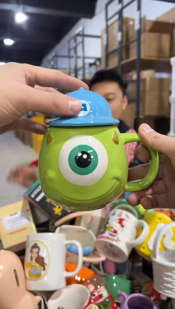 【闪购商品】杯陶瓷大眼仔带盖杯