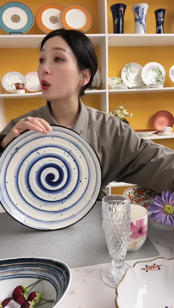 福利款 蓝色年轮 30cm盘子