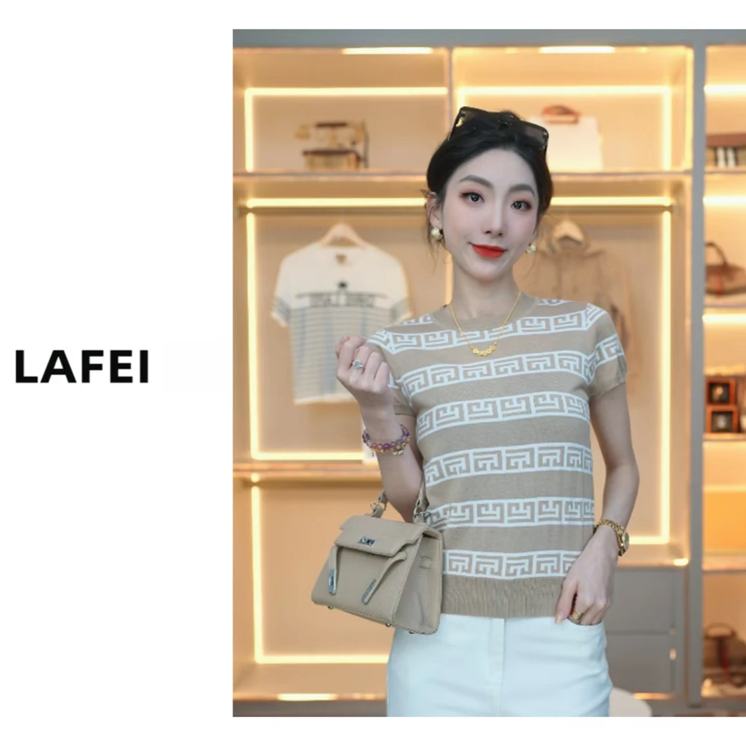 [老花衫]新款时尚圆领气质休闲短袖T恤