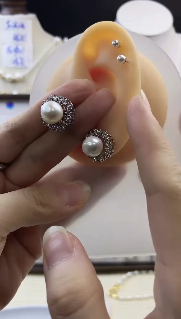 合金耳饰淡水珍珠78