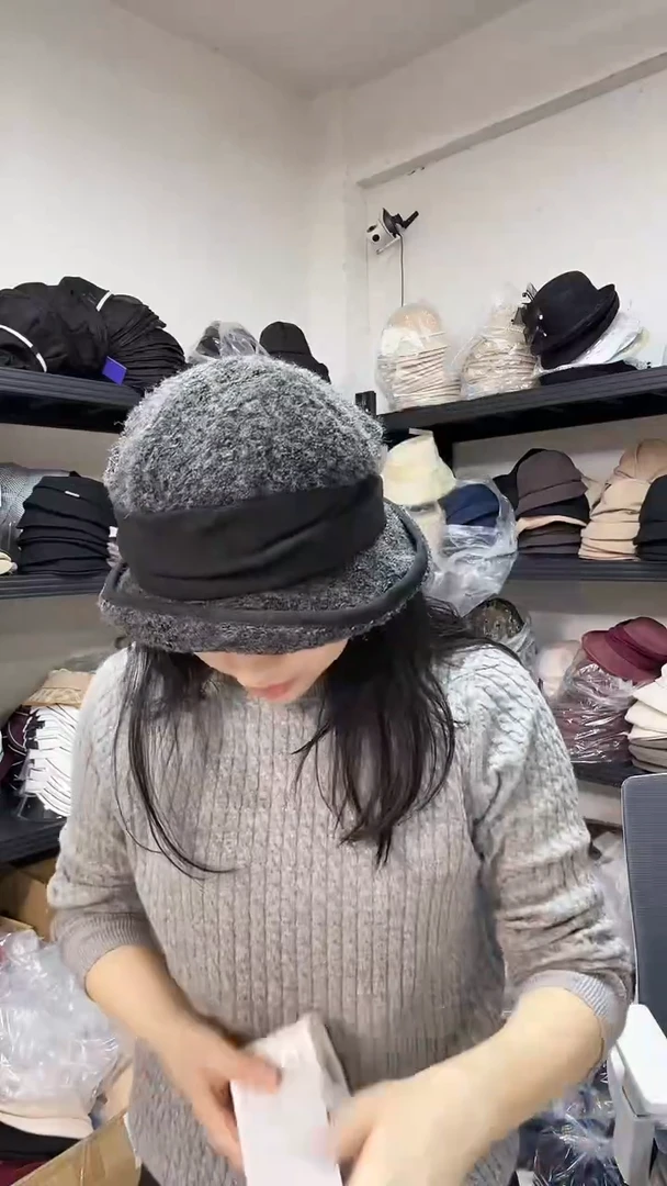 纯棉圈圈纱小渔夫帽深灰