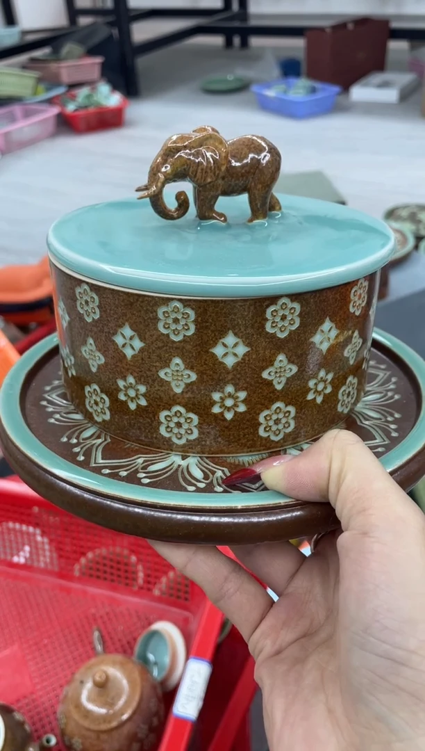 慧仙青瓷1茶叶罐1壶承  源头厂家特价福利