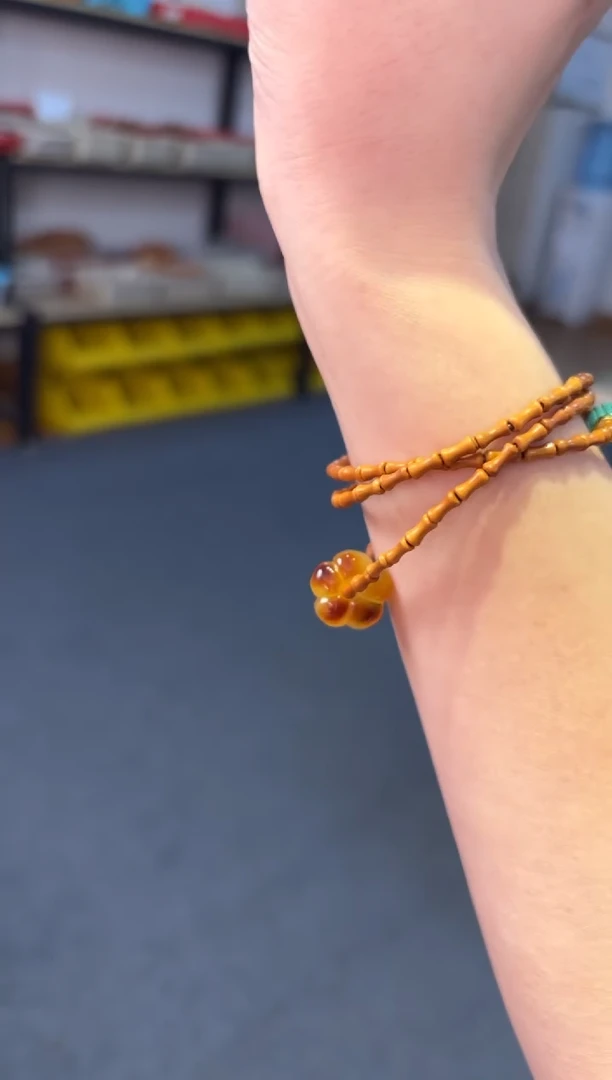 手链蜜蜡未镶嵌 橄榄竹节蜜蜡【有钱花】锁骨链