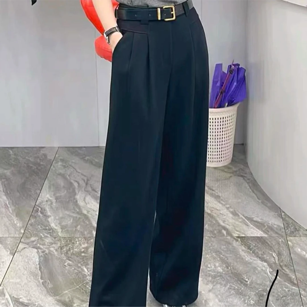 《林李上新》6529秋冬加厚休闲裤百搭时尚直筒裤简约垂感休闲西裤