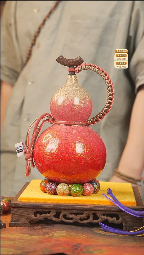 宠**喵WB226漆艺酒葫芦不包手串及旋转底座+多宝手串（2.0）