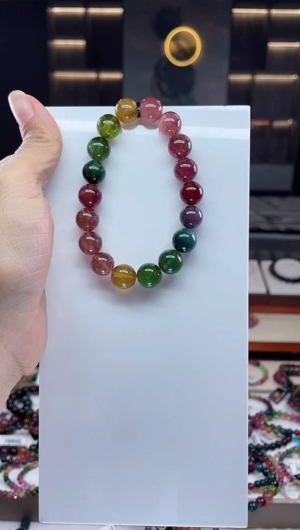 未镶嵌单圈手串碧玺（多样性发一条）Q