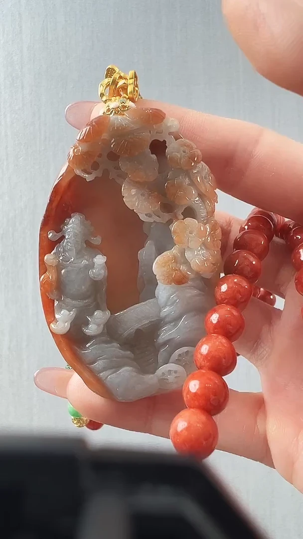 颈饰未镶嵌翡翠财神