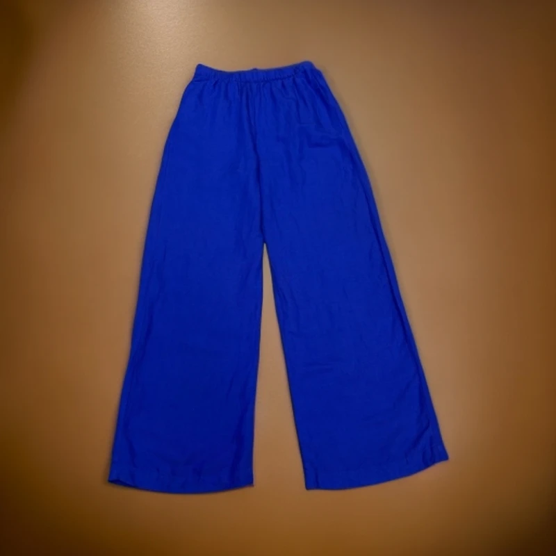 原单【轻奢亚麻松紧腰休闲裤】舒适百搭透气老钱风0242个别小刺绣