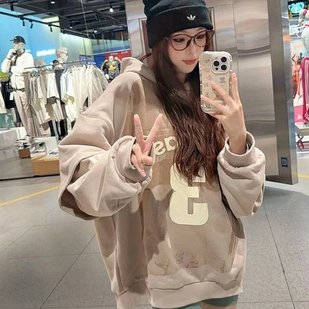 ADIDAS三叶草TEAM HOODIE 毛圈布运动连帽套头衫 KC2608