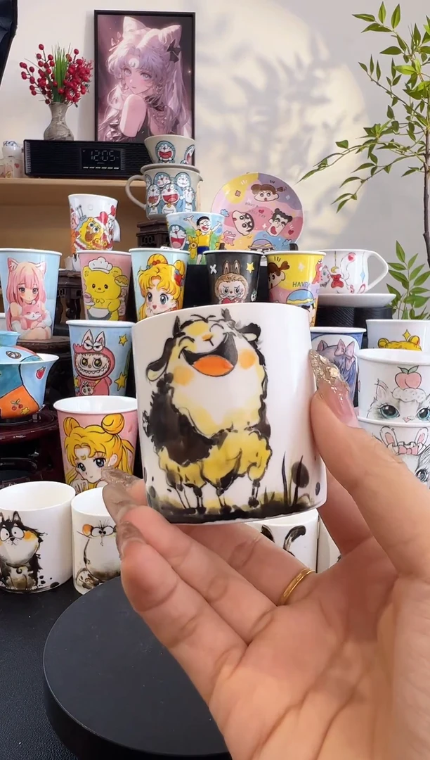 【闪购商品】摆件手工手绘陶瓷小杯杯