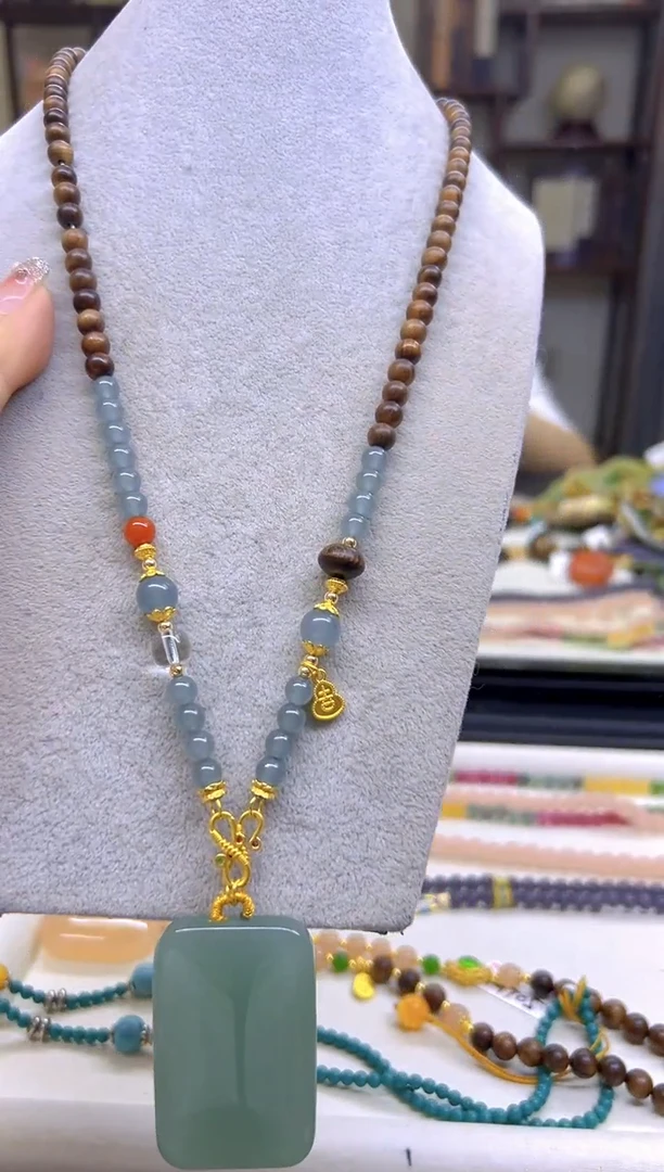 和田玉未镶嵌毛衣链DIY款M714