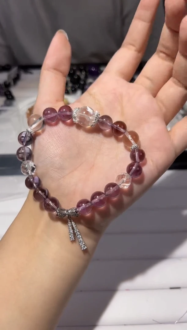 【闪购商品】紫晶手链未镶嵌10mm紫塔晶diy幽灵