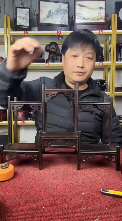 木大叶紫檀六连台34*25*15*8CM