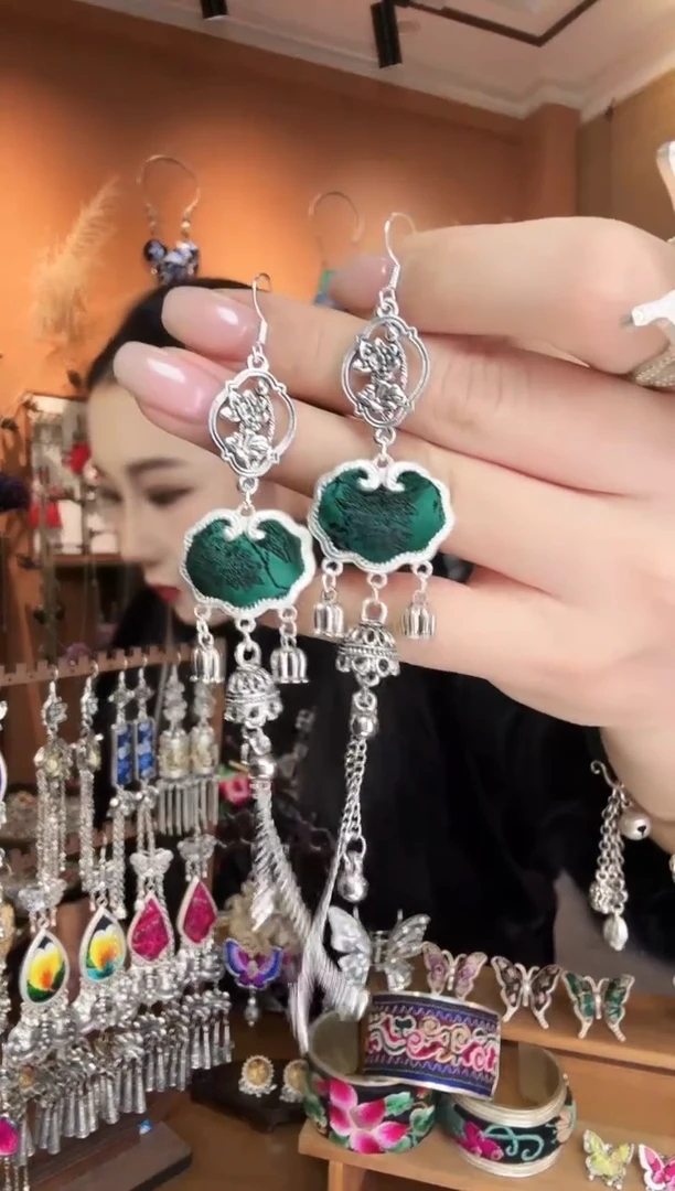 刺绣纯手工民族风耳环