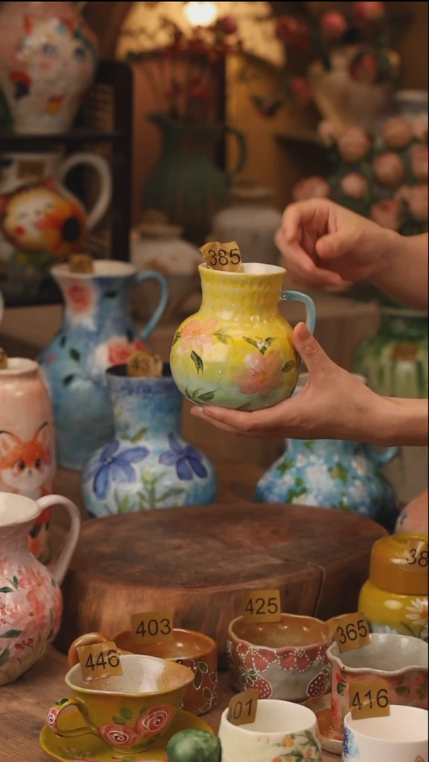 陶瓷景德镇设计师手作花器摆件侘寂风385