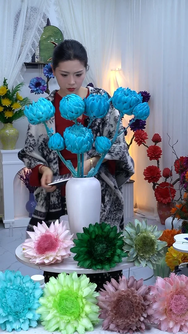 永生洋蓟蒂芙尼蓝8头【叶片有伤】8794