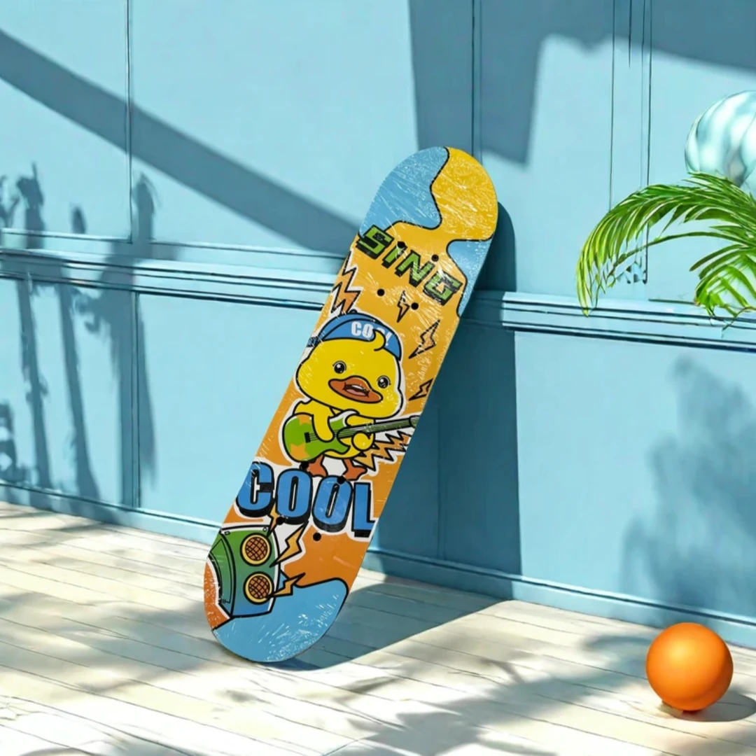 A013卡通儿童四轮滑板车户外便携双翘板玩具小黄鸭滑板车