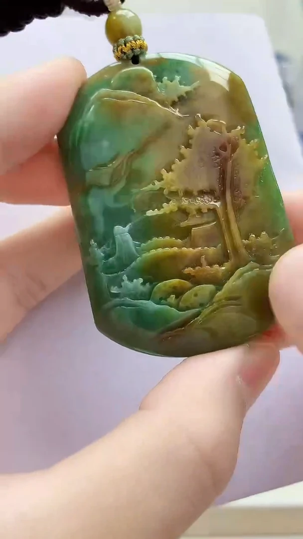 未镶嵌定制翡翠5028bb-毛货挂件23