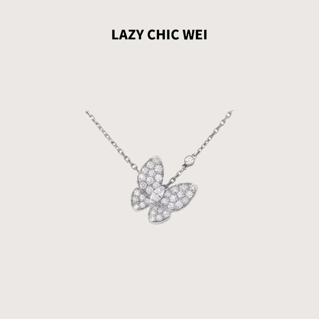 合金锆石项链 LAZY CHIC WEI 梵家铜合金锆石蝴蝶项链 WY0341