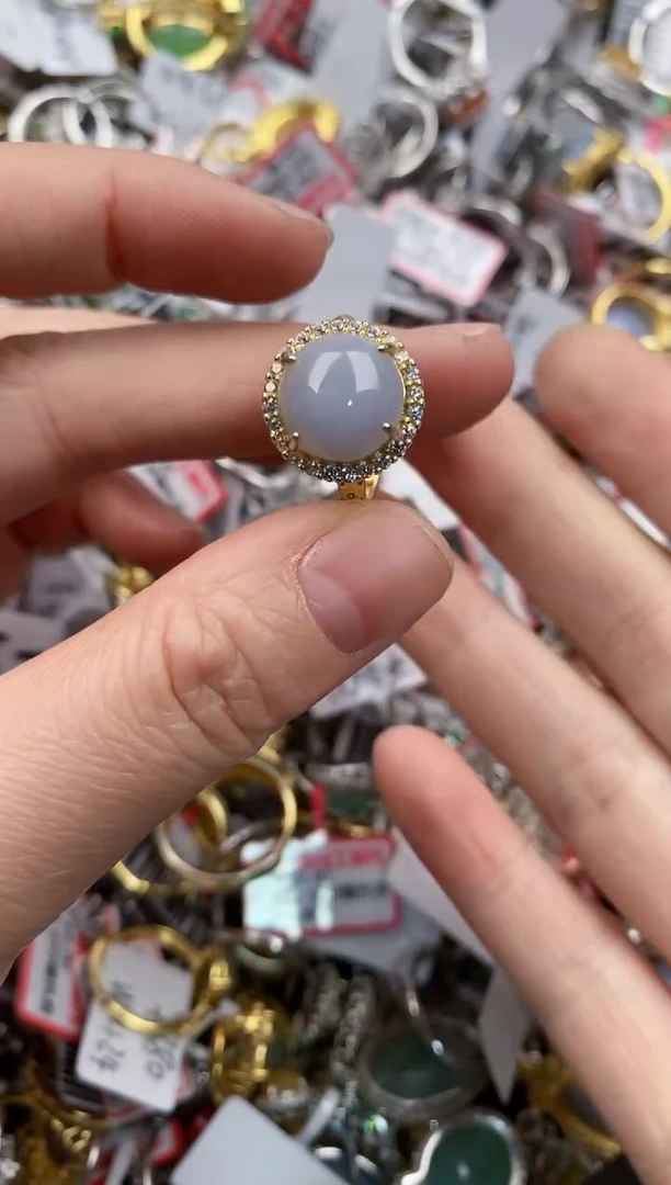 银S925镶嵌戒指翡翠333   6