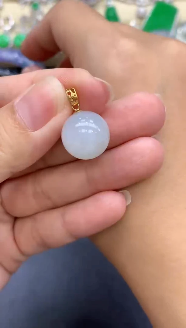 颈饰18K金镶嵌翡翠308-中国好珍宝