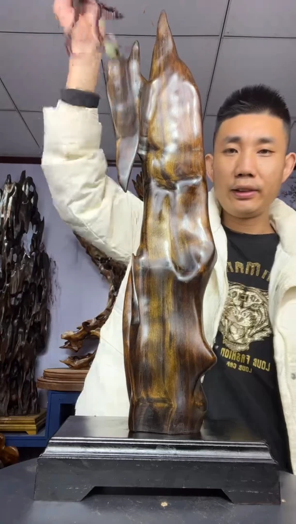 金丝楠木雕款哈*风金丝楠木工艺品摆件