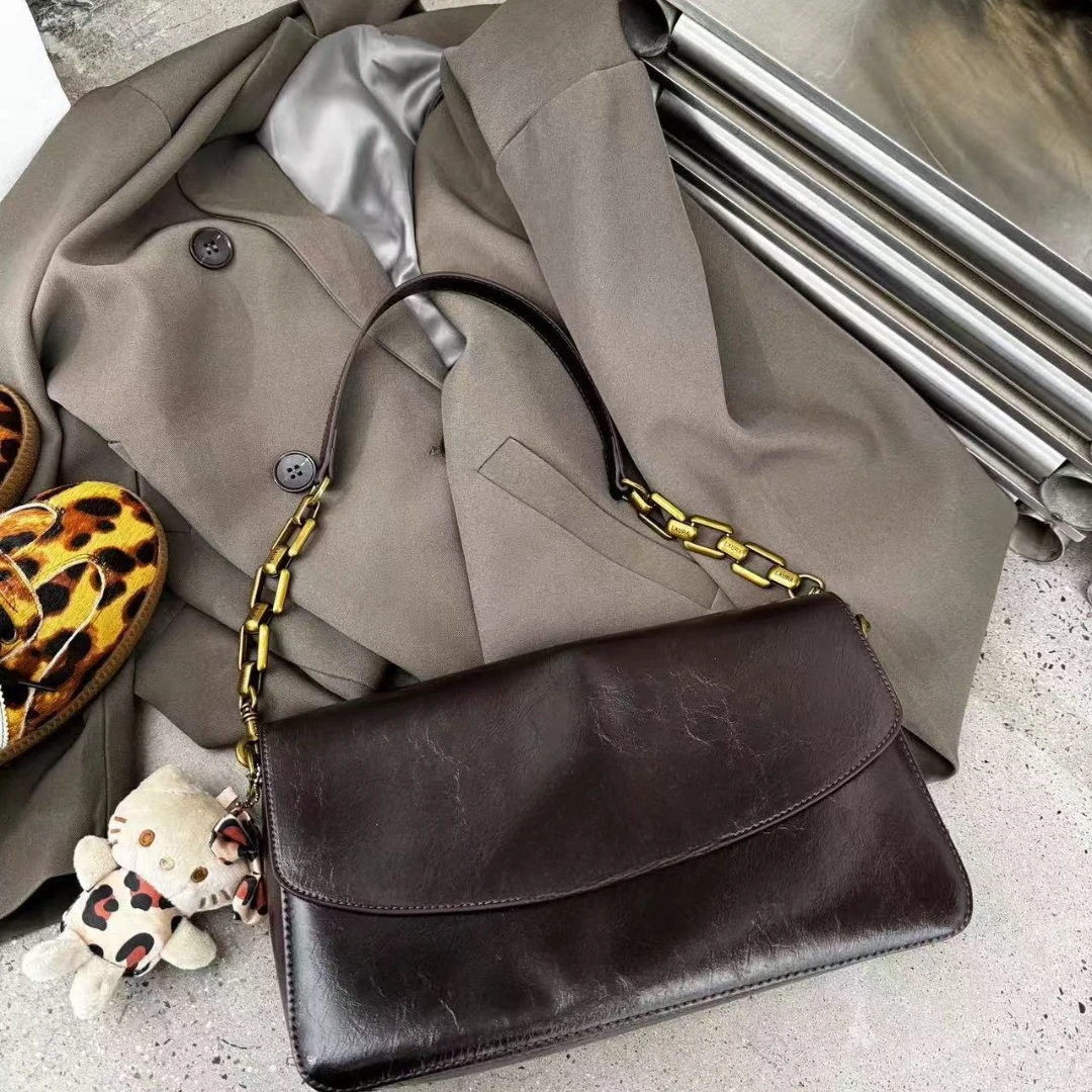 【TT Studio】SD-3990-深咖RAIN.CUN简约腋下斜跨轻奢女包