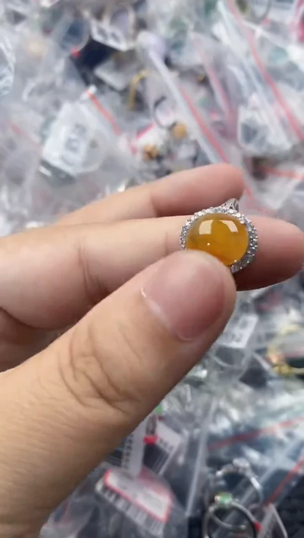 银S925镶嵌戒指翡翠666   8