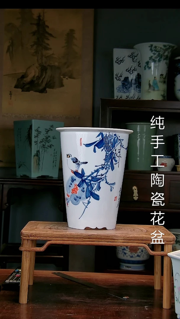 景德镇手工陶瓷花盆