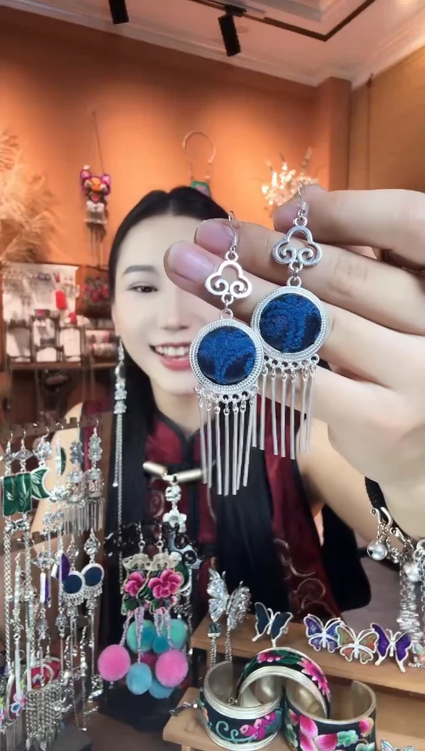 刺绣纯手工民族风耳环