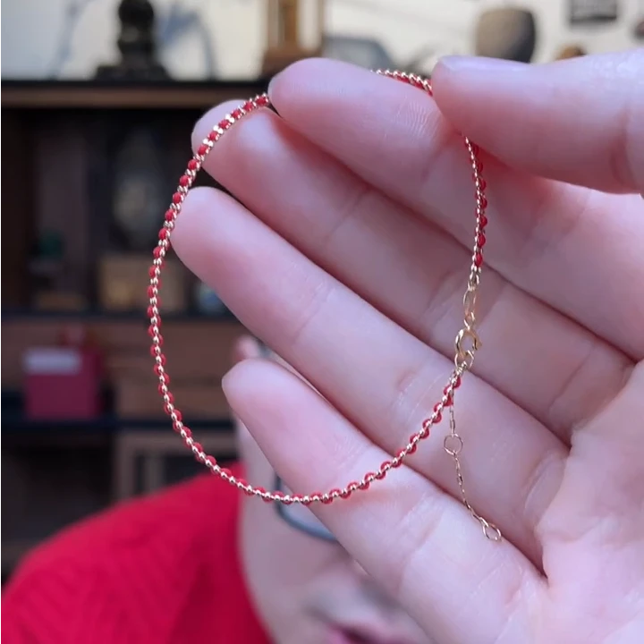 18K金红色手绳ZX