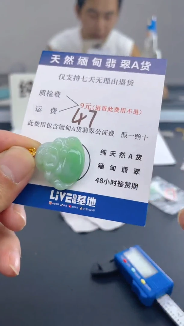 颈饰18K金镶嵌翡翠纯天然缅甸翡翠A货