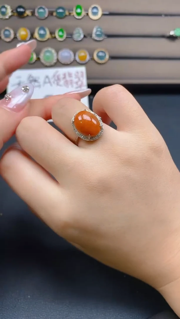 翡翠戒指银S925镶嵌79