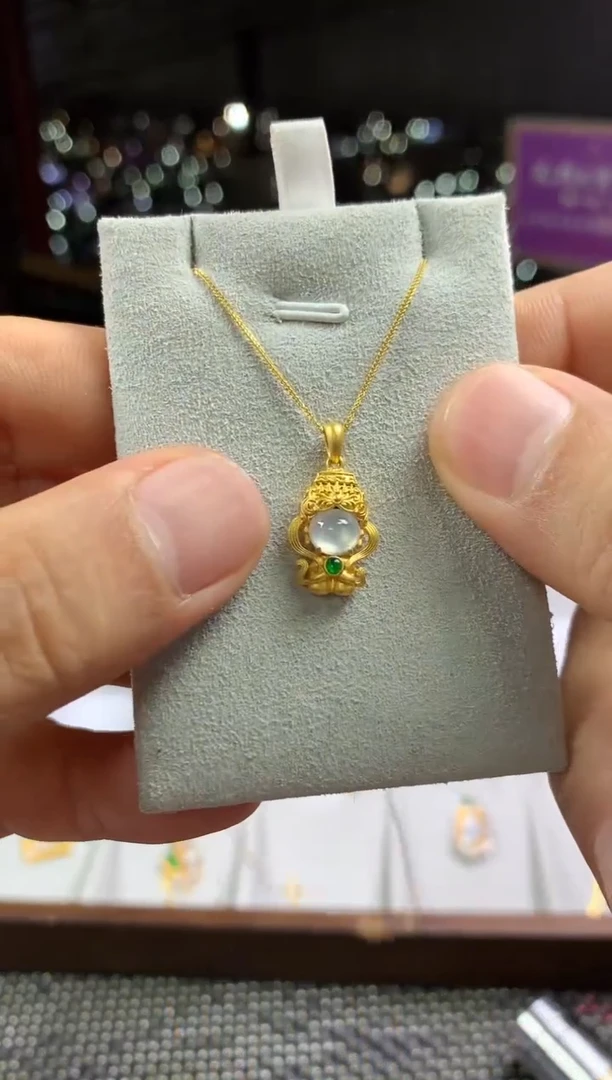 定制翡翠18K金镶嵌--23951