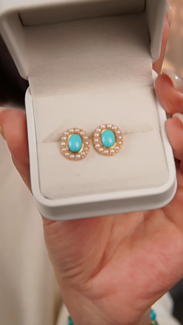 未镶嵌绿松石耳饰耳钉