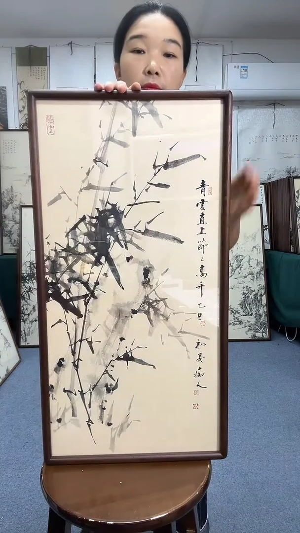 国画35*68实木画框京东包邮手绘