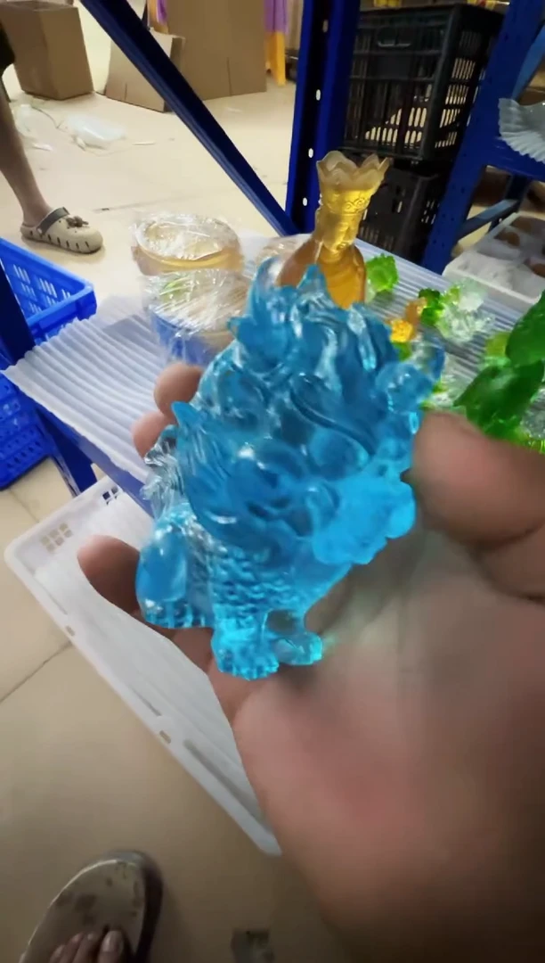手工艺品琉璃古法琉璃狮子摆件