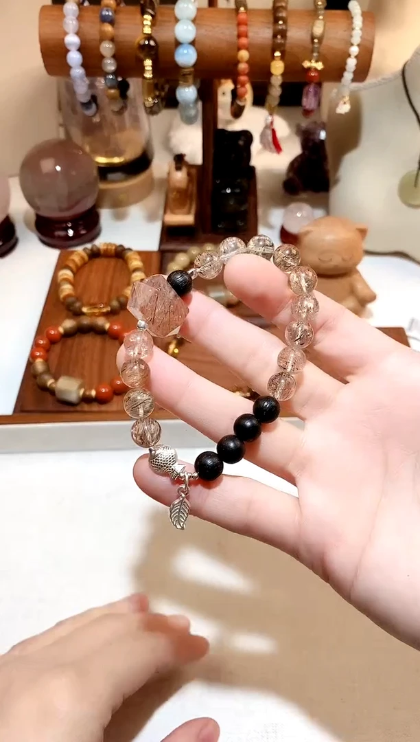 未镶嵌手链水晶黑金超降真香diy手串 多样性发一