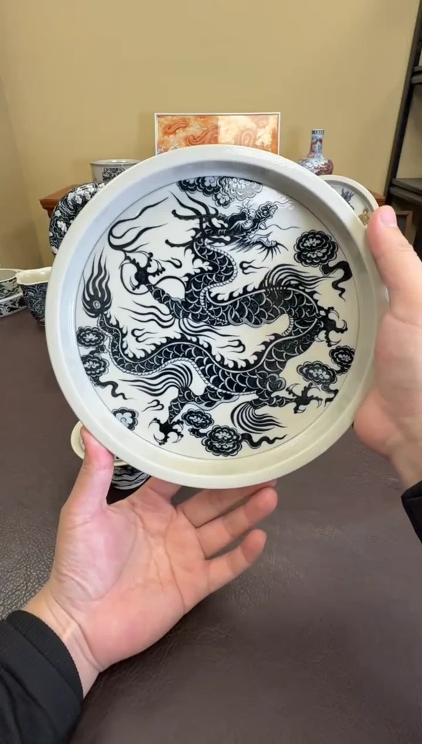 二号釉1351龙纹壶承二号釉