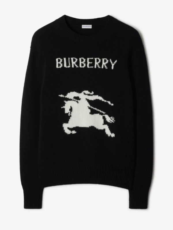 未使用 BURBERRY/博柏利  马术骑士徽标羊毛羊绒混纺针织衫