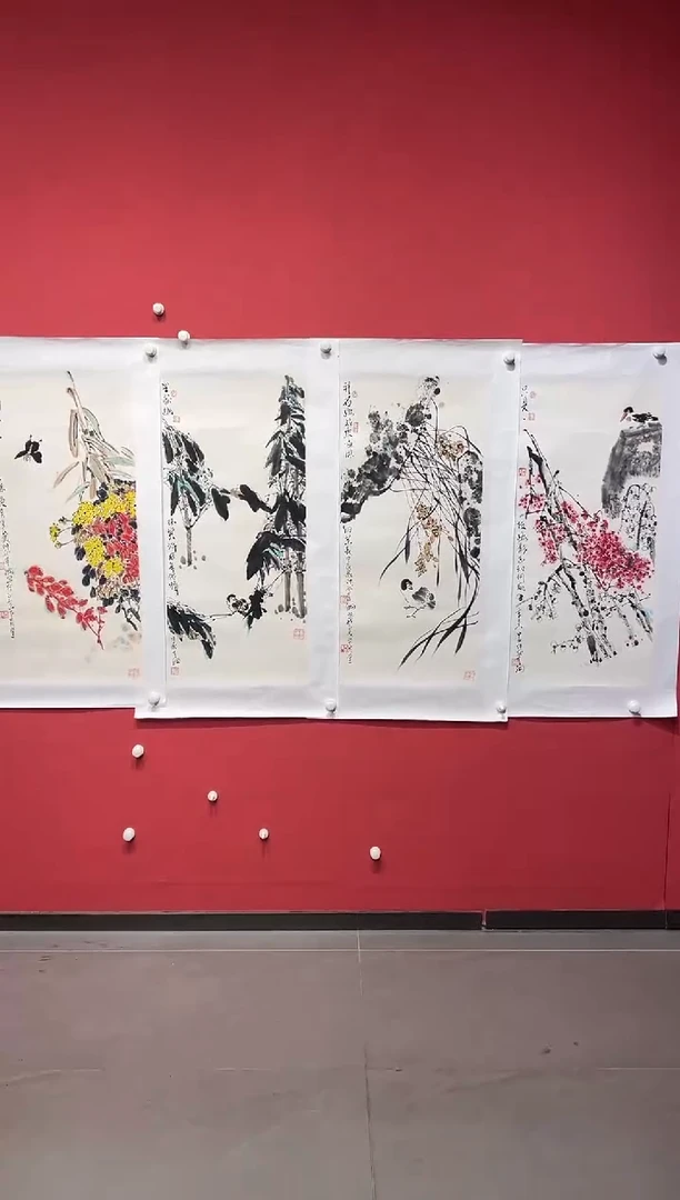 国画李纲-4*4平尺-国画作品-条屏-金