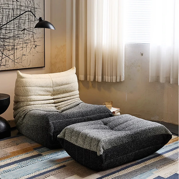 椅渐变色写意空间布艺毛毛虫懒人沙发毛毛虫沙发客厅懒人休闲沙发