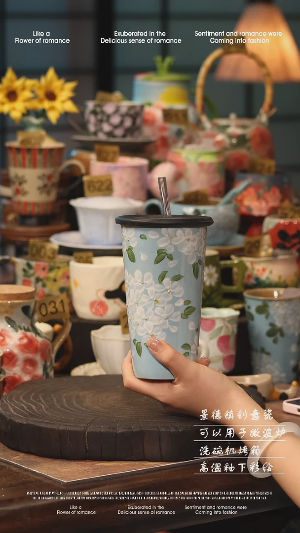 陶瓷景德镇高温釉下彩手工手绘款式