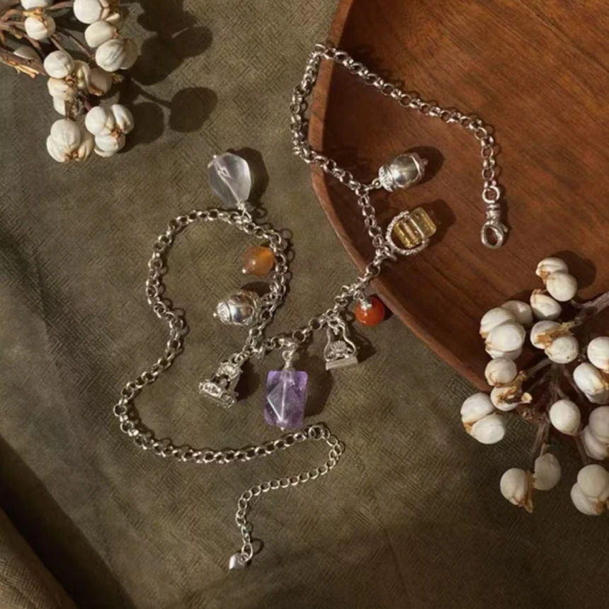 合金亚克力项链 APT702多宝项链