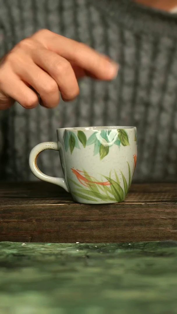 陶瓷青诗集手工手绘瓷器